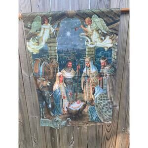 27 x 39" Manger Christmas House Flag CDI